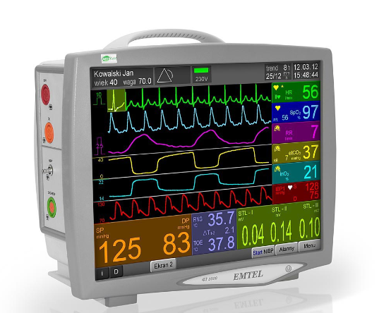 Kardiomonitor FX 3000 Firmy EMTEL z wózkiem jezdnym oraz drukarką